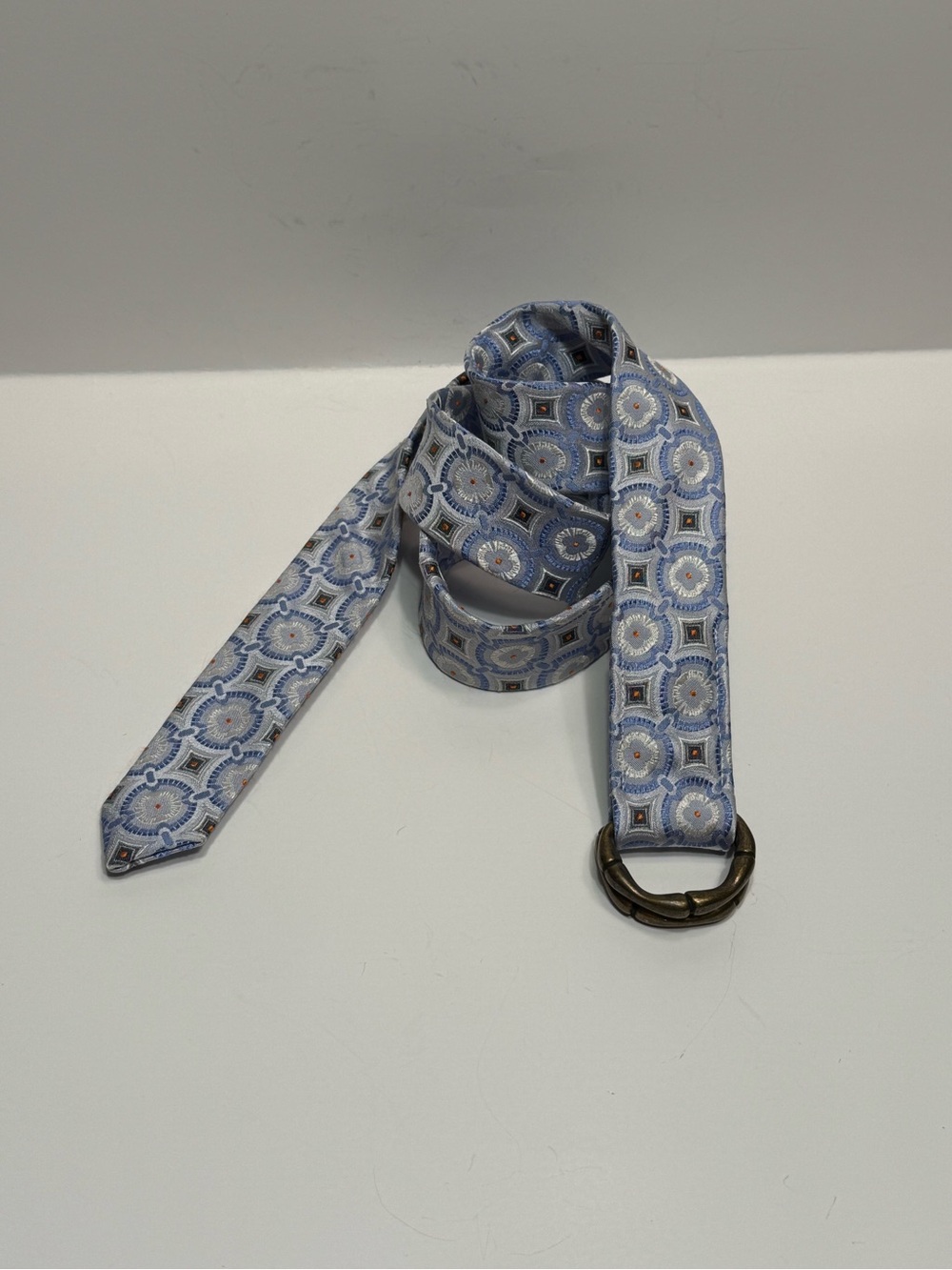 J. Crew 100% Silk Tie D-Ring Belt S/M